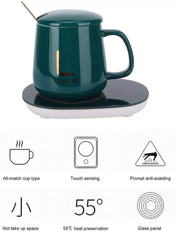 Usb Electric Heated Coffee Mug With Temperature Controlled Pad